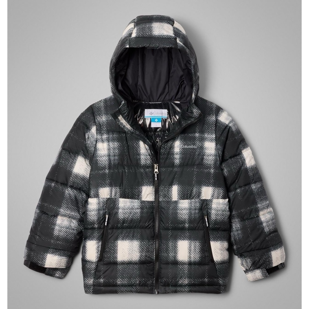 Columbia Youth Pike Lake II Printed Hooded Jacket Chalk Omblur Tonal Medium NWT